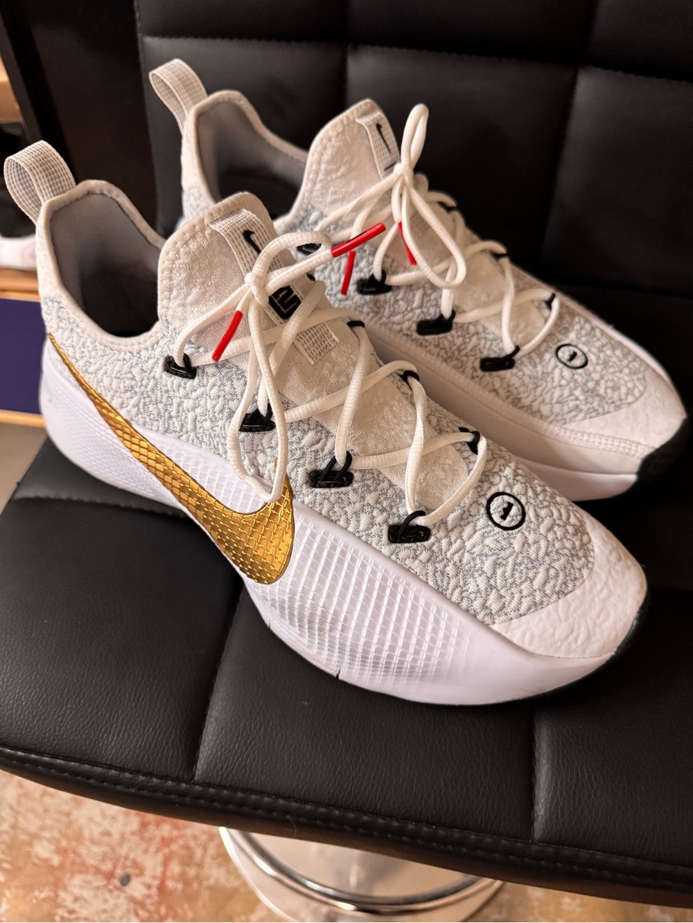 Nike LeBron TR1 White and Gold Performance Sneakers